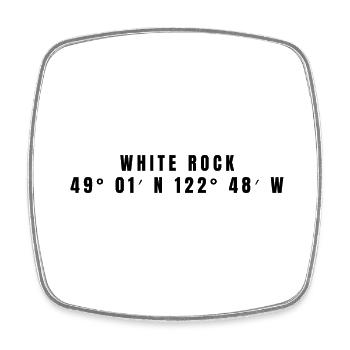 White Rock Kanada Koordinaten - Viereckiger Kühlschrankmagnet - Weiß - Vorne