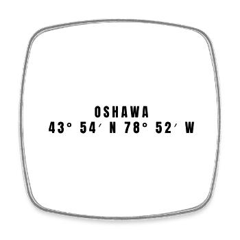 Oshawa Kanada Koordinaten - Viereckiger Kühlschrankmagnet - Weiß - Vorne