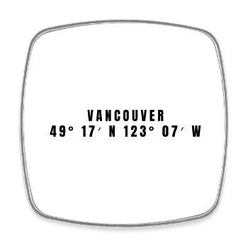 Vancouver Kanada Koordinaten - Viereckiger Kühlschrankmagnet - Weiß - Vorne