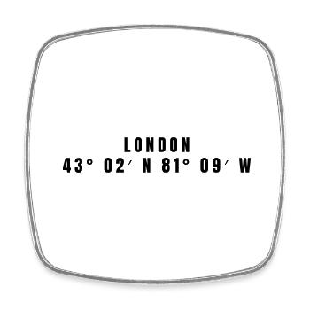 London Canada Coordinates - Square fridge magnet - white - Front