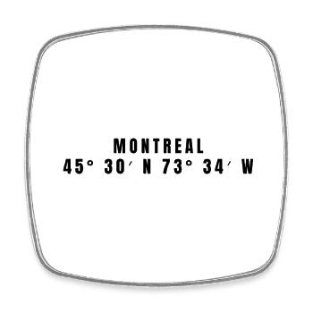 Montreal Kanada Koordinaten - Viereckiger Kühlschrankmagnet - Weiß - Vorne