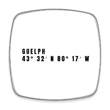Guelph, Canada Coordinates - Square fridge magnet - white - Front