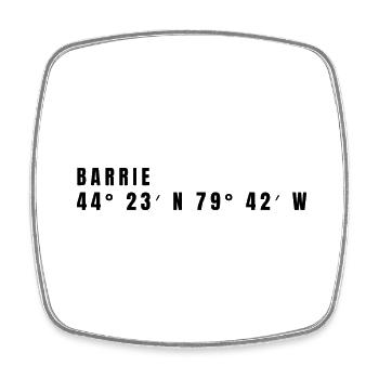 Barrie, Canada Coordinates - Square fridge magnet - white - Front
