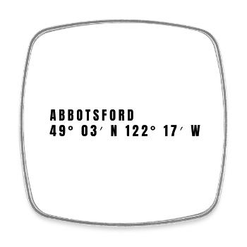 Abbotsford Kanada Koordinaten - Viereckiger Kühlschrankmagnet - Weiß - Vorne