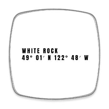 White Rock Kanada Koordinaten - Viereckiger Kühlschrankmagnet - Weiß - Vorne