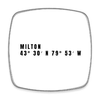 Milton Kanada Koordinaten - Viereckiger Kühlschrankmagnet - Weiß - Vorne