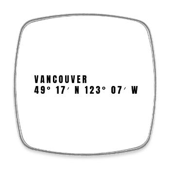 Vancouver Kanada Koordinaten - Viereckiger Kühlschrankmagnet - Weiß - Vorne