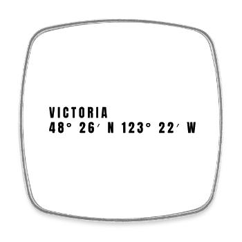 Victoria Kanada Koordinaten - Viereckiger Kühlschrankmagnet - Weiß - Vorne