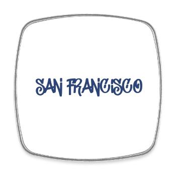 San Francisco Schriftzug Geschenk Geschenkidee - Viereckiger Kühlschrankmagnet - Weiß - Vorne