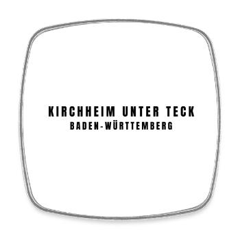 Kirchheim unter Teck, Bade-Wurtemberg - Magnet carré - blanc - Devant