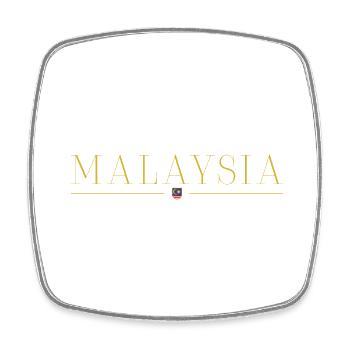 Ich liebe Malaysia, Eleganz Stil Design T-Shirt - Viereckiger Kühlschrankmagnet - Weiß - Vorne