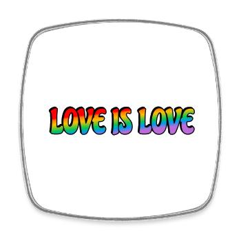 Rainbow Love is Love - Square fridge magnet - white - Front