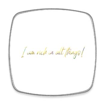 Rich in all things - Square fridge magnet - white - Front