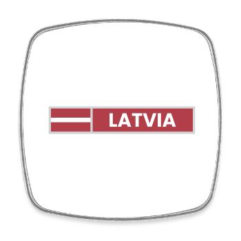 Latvia National Flag - Square fridge magnet - white - Front