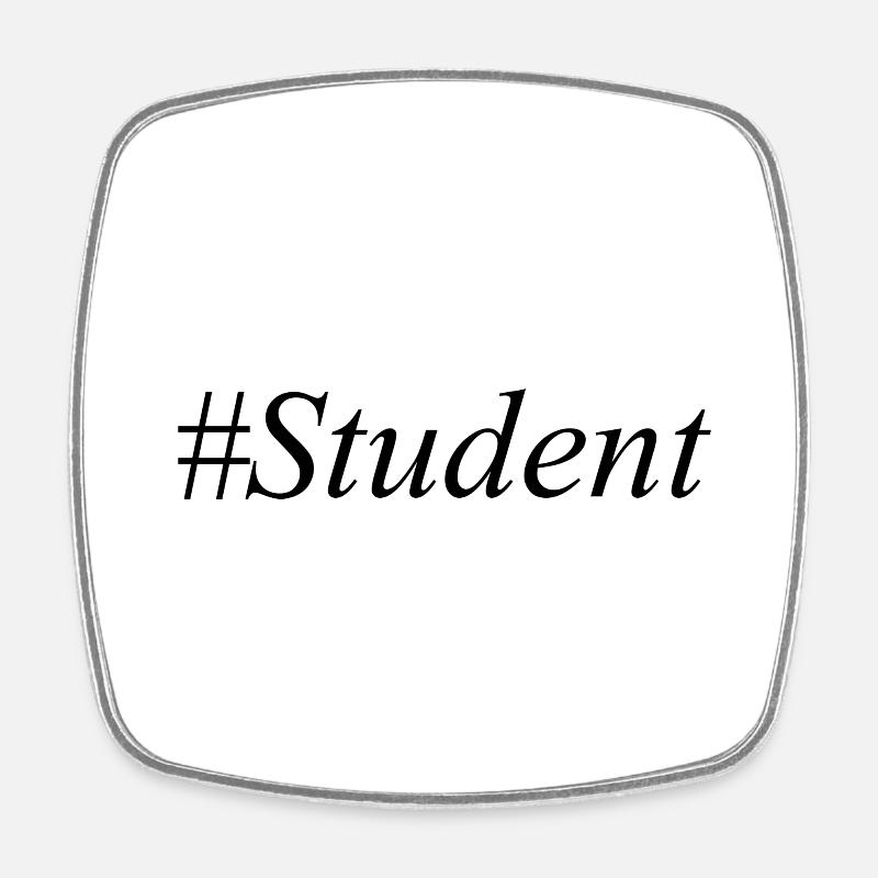 #Student Logo Noir - Magnet carré - blanc