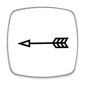 pfeil - Viereckiger Kühlschrankmagnet - Weiß - Vorne