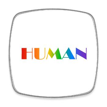 Menschlicher Regenbogentext LGBTQ-Stolz - Viereckiger Kühlschrankmagnet - Weiß - Vorne