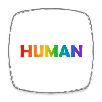 Texte arc-en-ciel humain fierté LGBTQ - Magnet carré - blanc - Devant