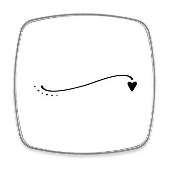 Curved Heart Line - Square fridge magnet - white - Front