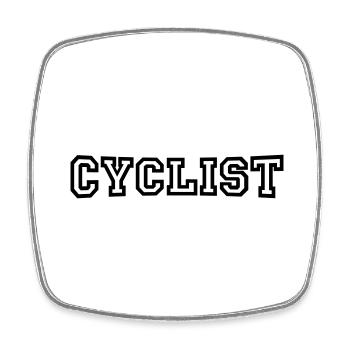 Cyclist - Square fridge magnet - white - Front