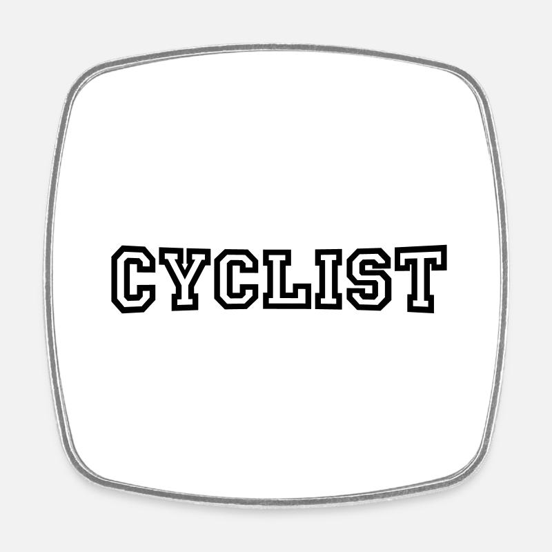 Cyclist - Square fridge magnet - white