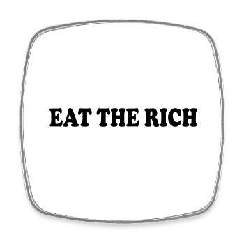 Eat the rich - Viereckiger Kühlschrankmagnet - Weiß - Vorne