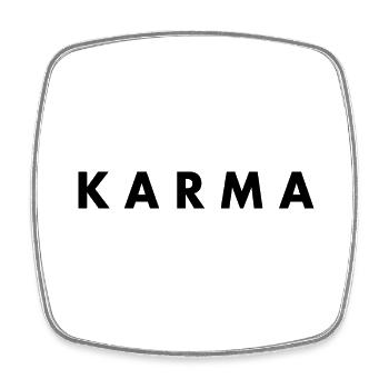 Karma - Square fridge magnet - white - Front