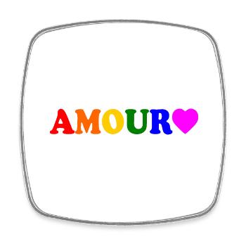 Amour - Magnet carré - blanc - Devant