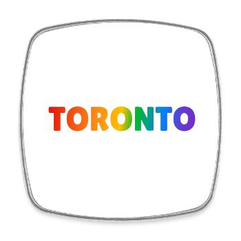 Fierté gaie LGBTQ arc-en-ciel de Toronto - Magnet carré - blanc - Devant