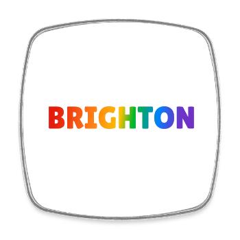 Brighton Regenbogen LGBTQ Gay Pride - Viereckiger Kühlschrankmagnet - Weiß - Vorne
