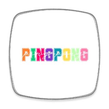 Ping pong colors - ping pong lover gift - Square fridge magnet - white - Front