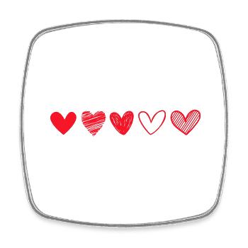 Rotes Liebesherz - Geschenkidee zum Valentinstag - Viereckiger Kühlschrankmagnet - Weiß - Vorne