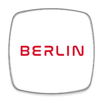 Berlin Deutschland Fan Flagge Design T Shirt - Viereckiger Kühlschrankmagnet - Weiß - Vorne