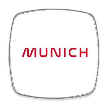 T-Shirt Munich – Joie de vivre bavaroise - Magnet carré - blanc - Devant