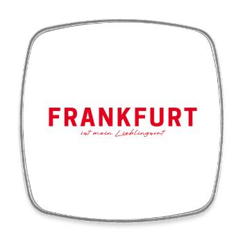 T-shirt Francfort – Skyline Love - Magnet carré - blanc - Devant