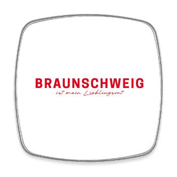 Braunschweig T-Shirt – For real fans - Square fridge magnet - white - Front