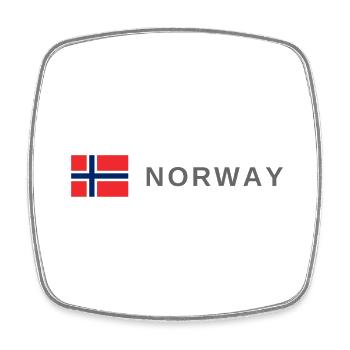 Norwegen - Viereckiger Kühlschrankmagnet - Weiß - Vorne