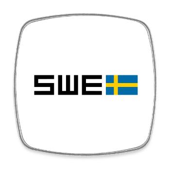 Schweden - Viereckiger Kühlschrankmagnet - Weiß - Vorne