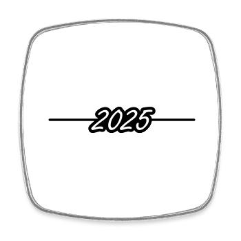 Année 2025 - Magnet carré - blanc - Devant