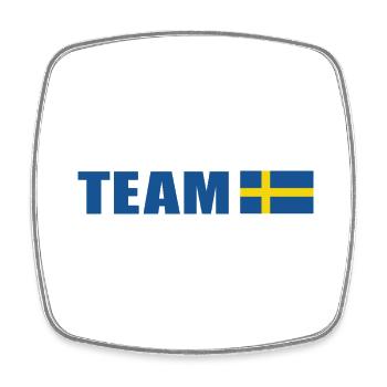 Support-Team Schweden - Viereckiger Kühlschrankmagnet - Weiß - Vorne