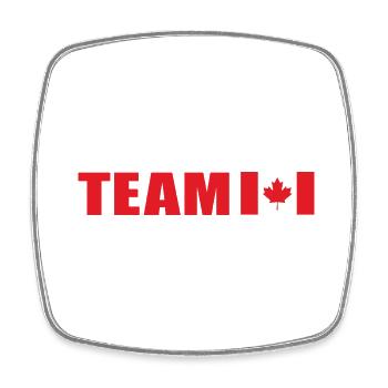 Support Team Canada - Square fridge magnet - white - Front