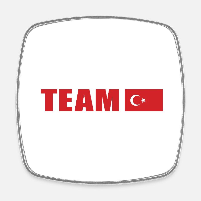 Support Team Turkey - Square fridge magnet - white