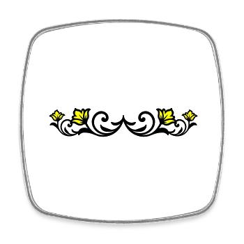 Floral Element - Square fridge magnet - white - Front