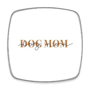 Dog Mom Heartbeat - Viereckiger Kühlschrankmagnet - Weiß - Vorne