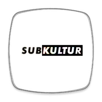 Subkultur Bass Outline - Viereckiger Kühlschrankmagnet - Weiß - Vorne