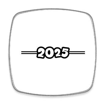2025 Linie - Viereckiger Kühlschrankmagnet - Weiß - Vorne