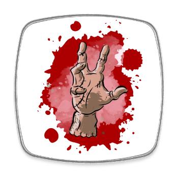 Hand, Die Hand, das Ding - Viereckiger Kühlschrankmagnet - Weiß - Vorne