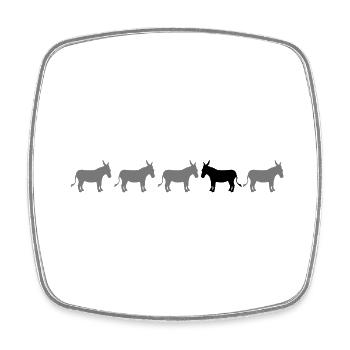 anders be different esel pferd pony klein packesel - Viereckiger Kühlschrankmagnet - Weiß - Vorne