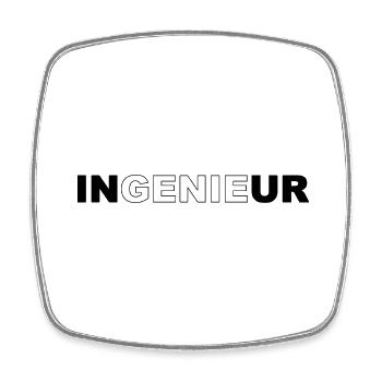 INGENIEUR - GENIE - Viereckiger Kühlschrankmagnet - Weiß - Vorne