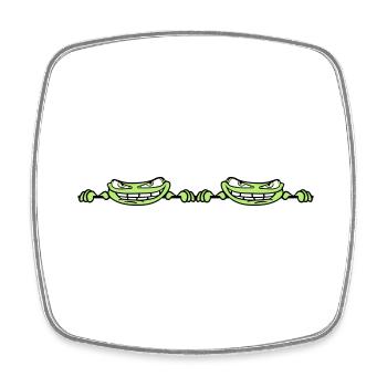 2 friends team couple duo hide frame text - Square fridge magnet - white - Front